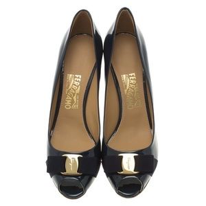Salvatore Ferragamo Navy Blue Heels